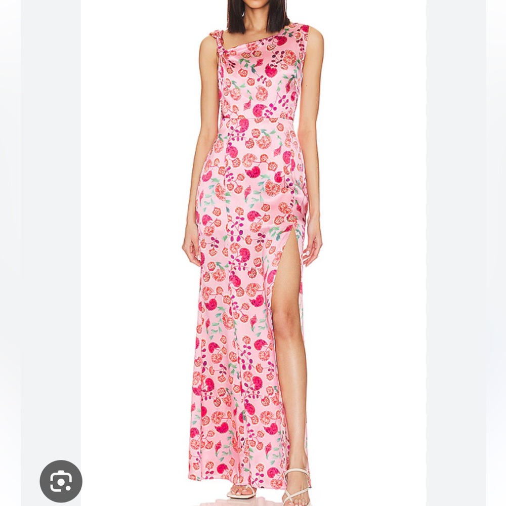 Saloni Leona Silk Gown in Pink
